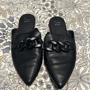 A New Day Women's Black Chain Mules